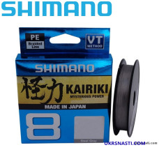 Шнур плетёный Shimano Kairiki 8 PE диаметр 0,13мм размотка 150м тёмно-серый